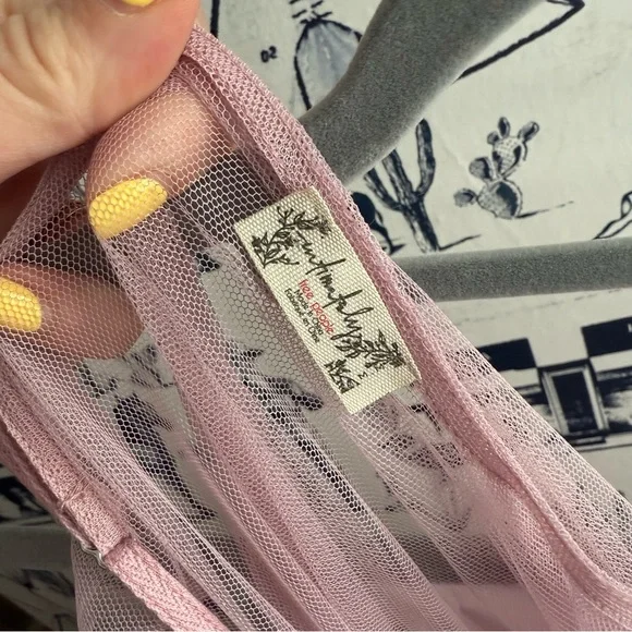 Push Send Free People Tulle Slip Dress Mini Silverberry Ruffle Tier - Picture 7 of 7